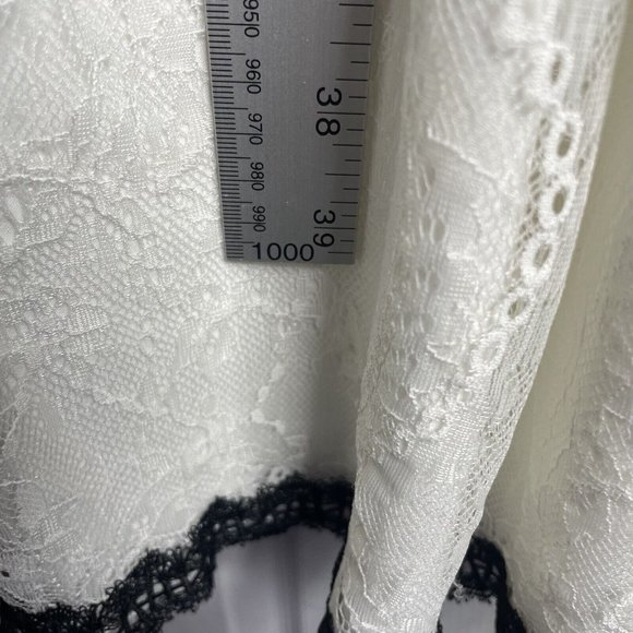 Wolf And Badger Nissa Dress EU 40 US 8 White Black Lace V Neck MIDI Short Sleeve - Picture 11 of 11